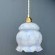 Vintage globe pendant light in white and blue opaline