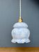 Vintage globe pendant light in white and blue opaline