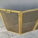 Antique 19th-century fireplace screen, French gilded spark guard.