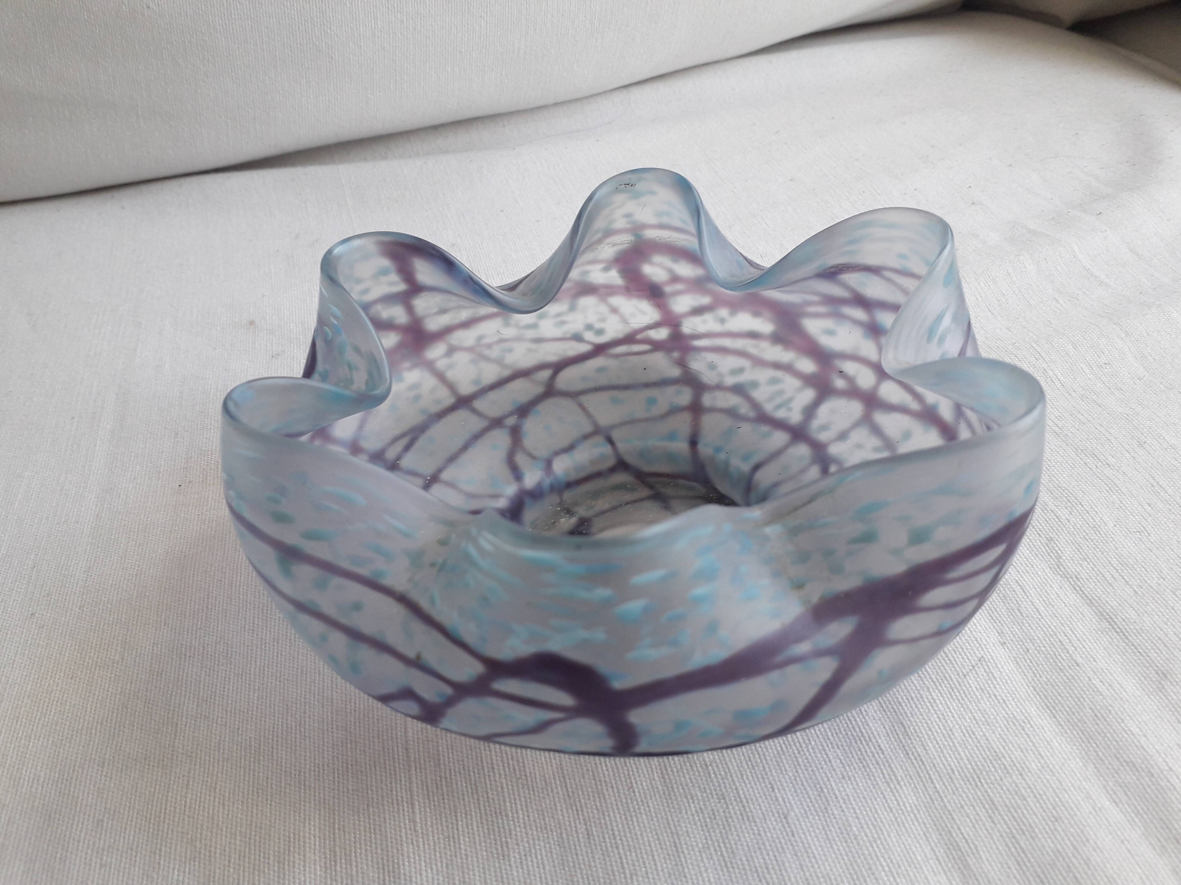 Vide-poche vintage en verre très original