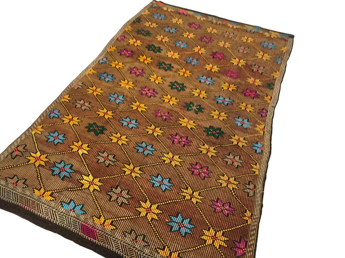 Oushak Geometric Vintage Anatolian Carpet