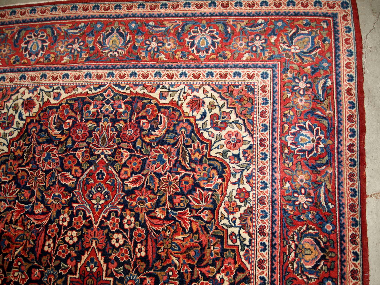 Former carpet Persian Kashaan done hand 125cm x 189cm 1910 s