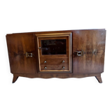 Solid wood and gray marble buffet
