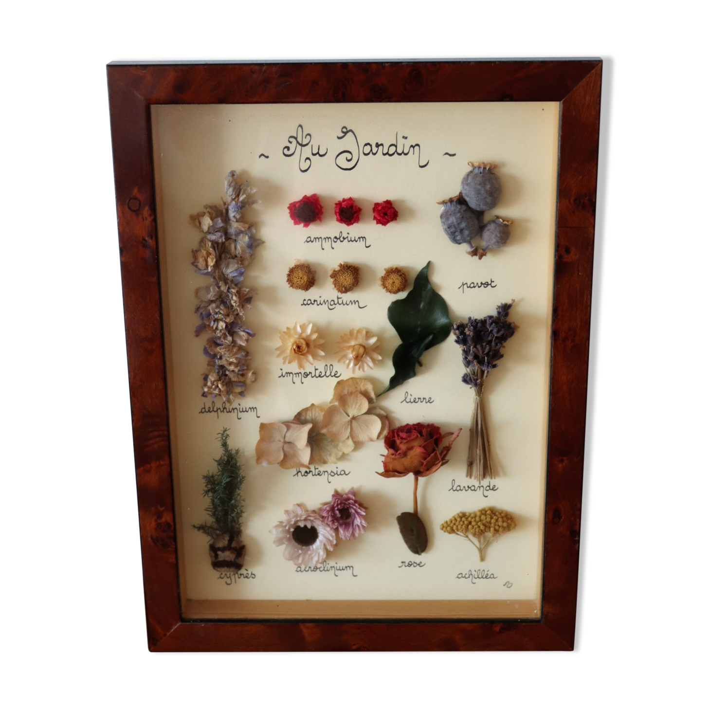Vintage dried flowers frame
