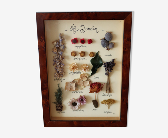 Vintage dried flowers frame
