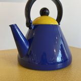 Yellow and blue enamel kettle
