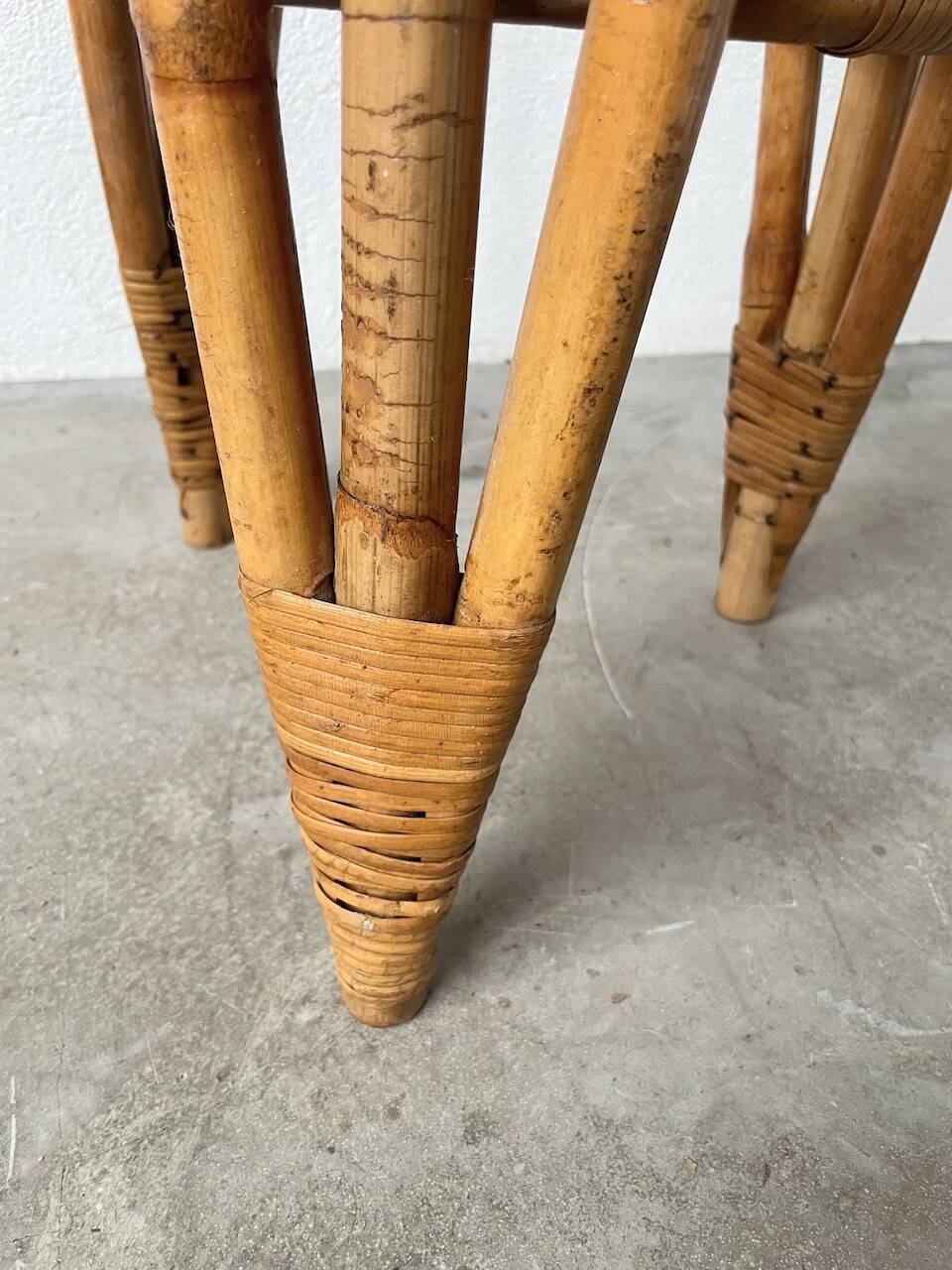 Pair of high rattan stools