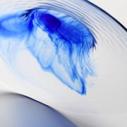 Vintage Bormioli Rocco Art Glass Bowl: Cobalt Blue Swirl Centerpiece