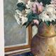 Bouquet in a gold vase, oil on canvas