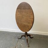 19th century antique oak round tilt top table