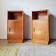 Art Deco pair of bedside tables in light oak by A. Gardner & Son