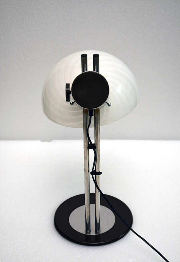 70's table lamp in glass and metal produced by Zonca