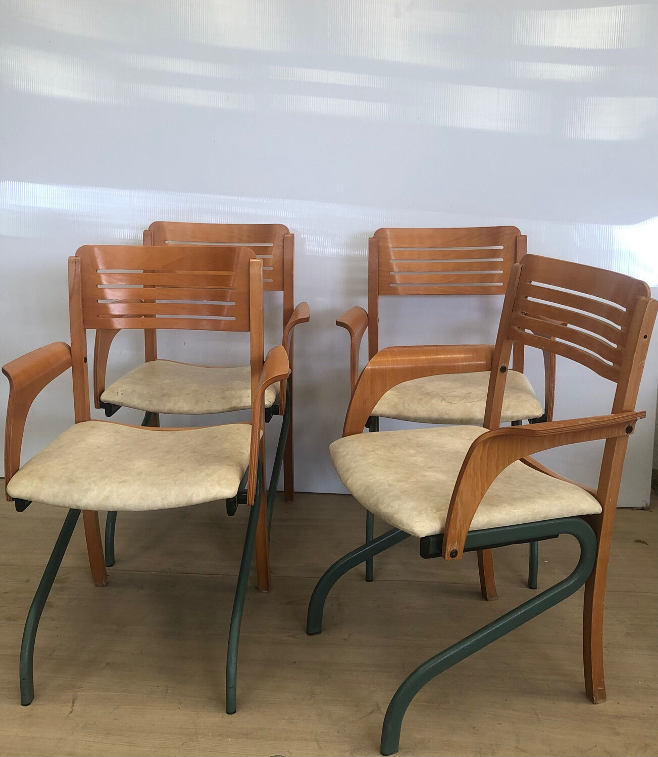 Set of 4 community armchairs by Meuble Magne