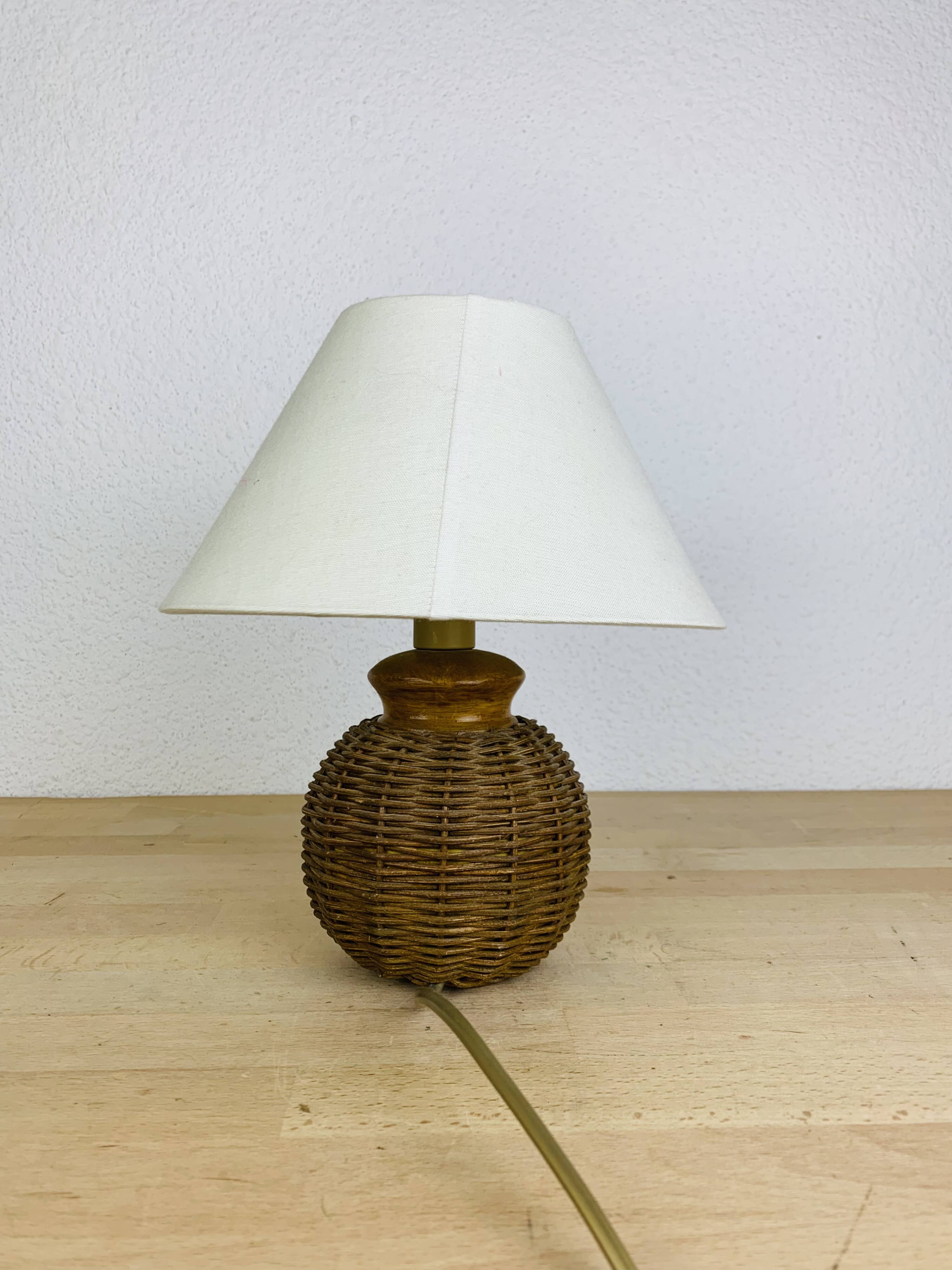 Vintage rattan ball lamp from the 60s