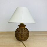 Vintage rattan ball lamp from the 60s