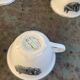 Coffee or tea service, earthenware with rustic motif, Keralux, Boch