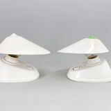 1960s Pair of White Bakelite Table or Wall Lamp, Czechoslovakia