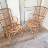 Rattan armchairs