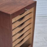 1960s, Danish office cabinet, original condition, teak wood, sliding doors, drawers inside.