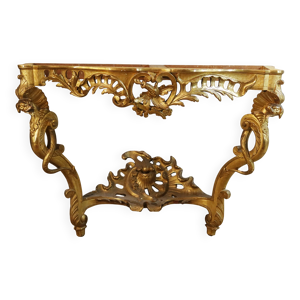 console en bois doré