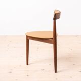 Ensemble de salle à manger en teck par Hans Olsen, 4 chaises, table ronde, style danois moderne, années 1950