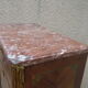 Writing desk louis xvi marquetry rosewood top royal red marble