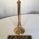 Brass Cash brewery counter plate on foot