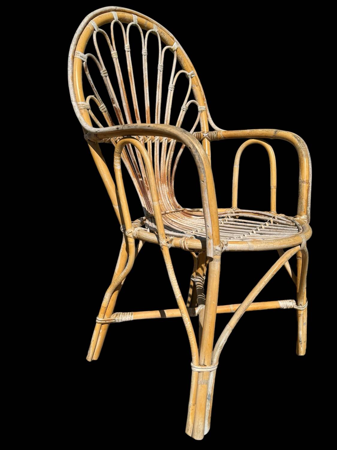 Rattan armchairs from the 70s France, set of 4