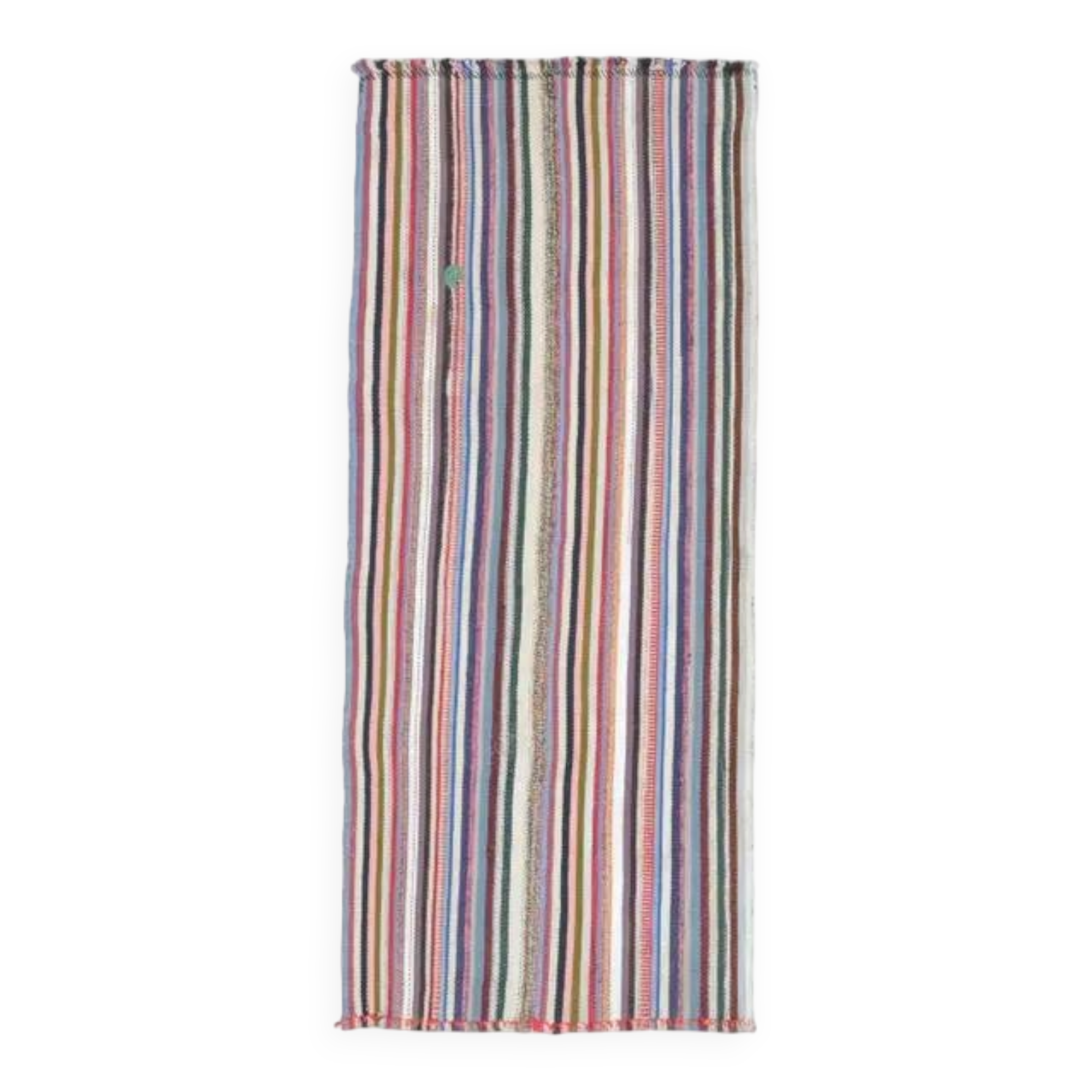 Vintage Turkish Oushak Handmade Wool Cotton Pink Area Rug 89x209