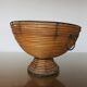 Standing fruit basket in rattan and black lacquered metal 1970