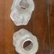 Pair of Art Deco wall sconces in frosted molded glass