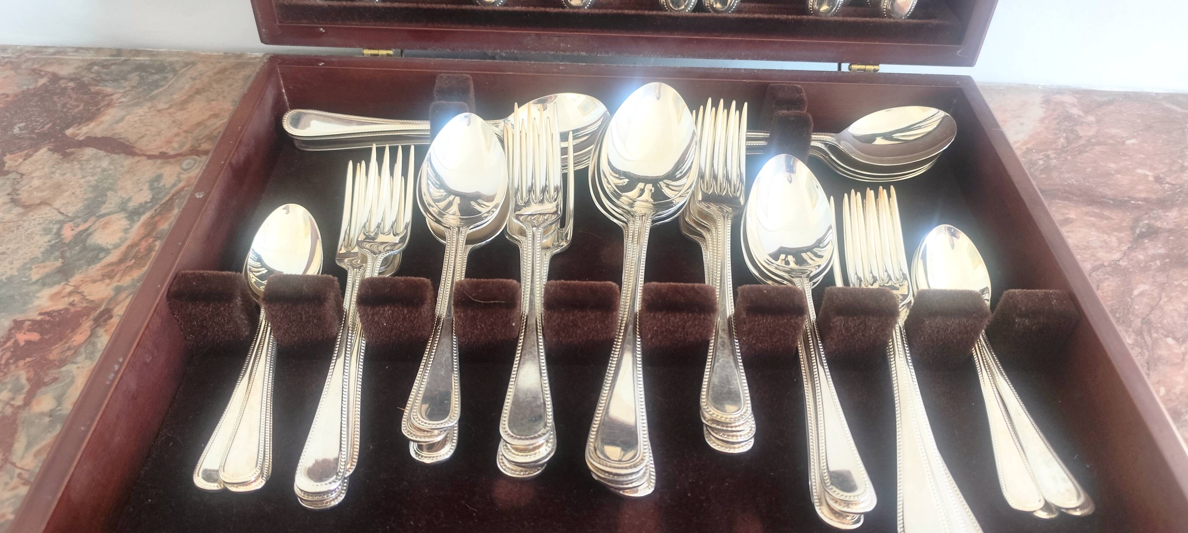 Ensemble de couverts vintage élégant Francis Greaves & Sons Sheffield de 60 pièces – Ori