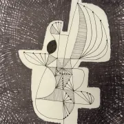 Dessin composition moderne 1970 par François de Chabot