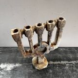 Brutalist stone candlestick