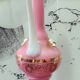 Vintage ewer vase opaline glass pink / blue and gold