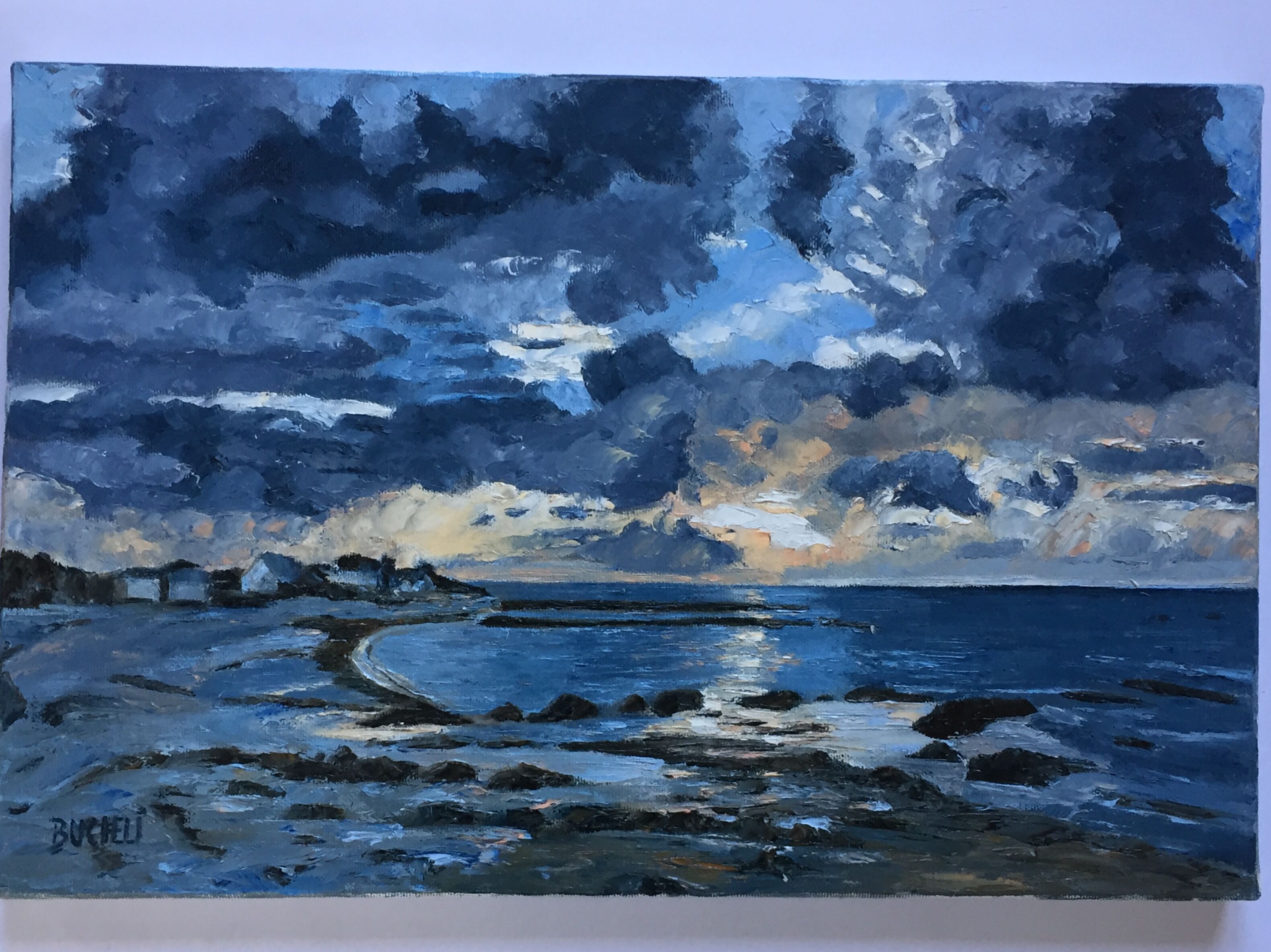 Tableau bord de mer Bretagne Peinture huile sur toile