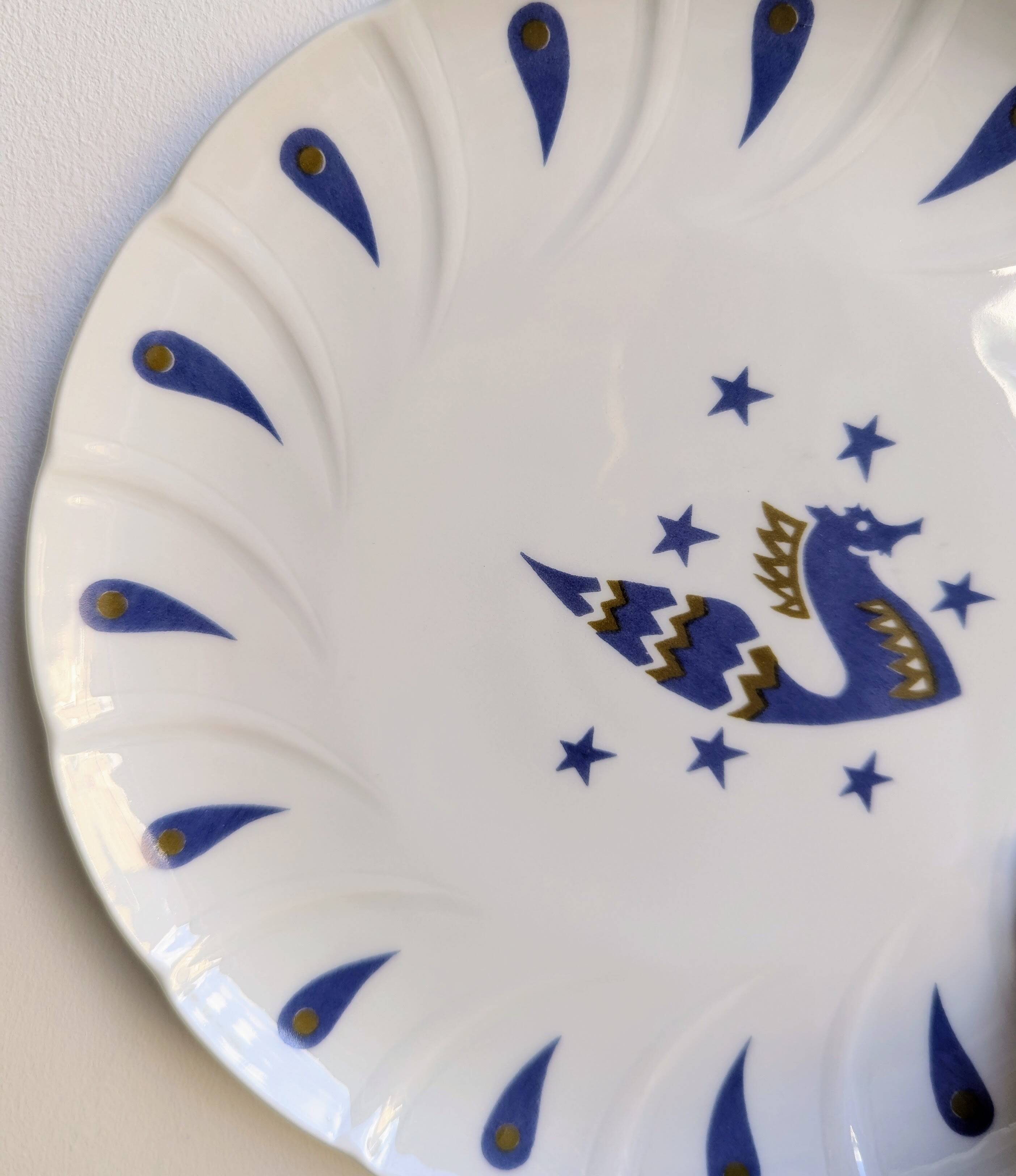 12 assiettes à dessert Air France Bernardaud Limoges décor Jean Picart