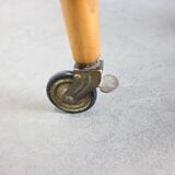 Restored Danish teak rolling table with shelf, 1960s