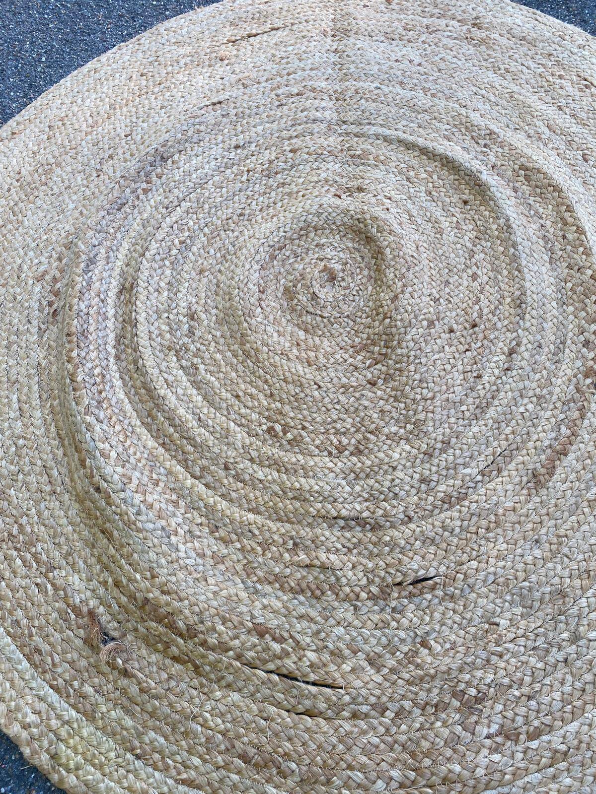 Tapis de jute scandinave rond naturel 162cm