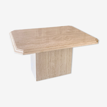 Medium length travertine dining table