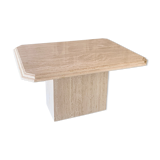 Medium length travertine dining table