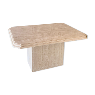 Medium length travertine dining table