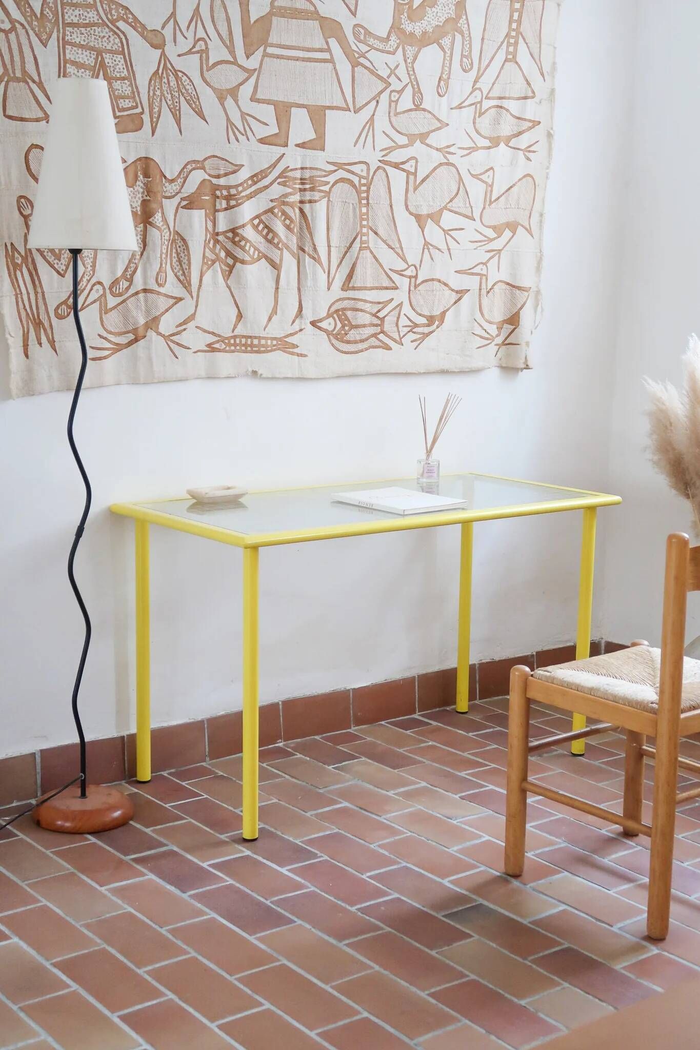 Giandomenico Belotti desk for Fly Line, yellow metal