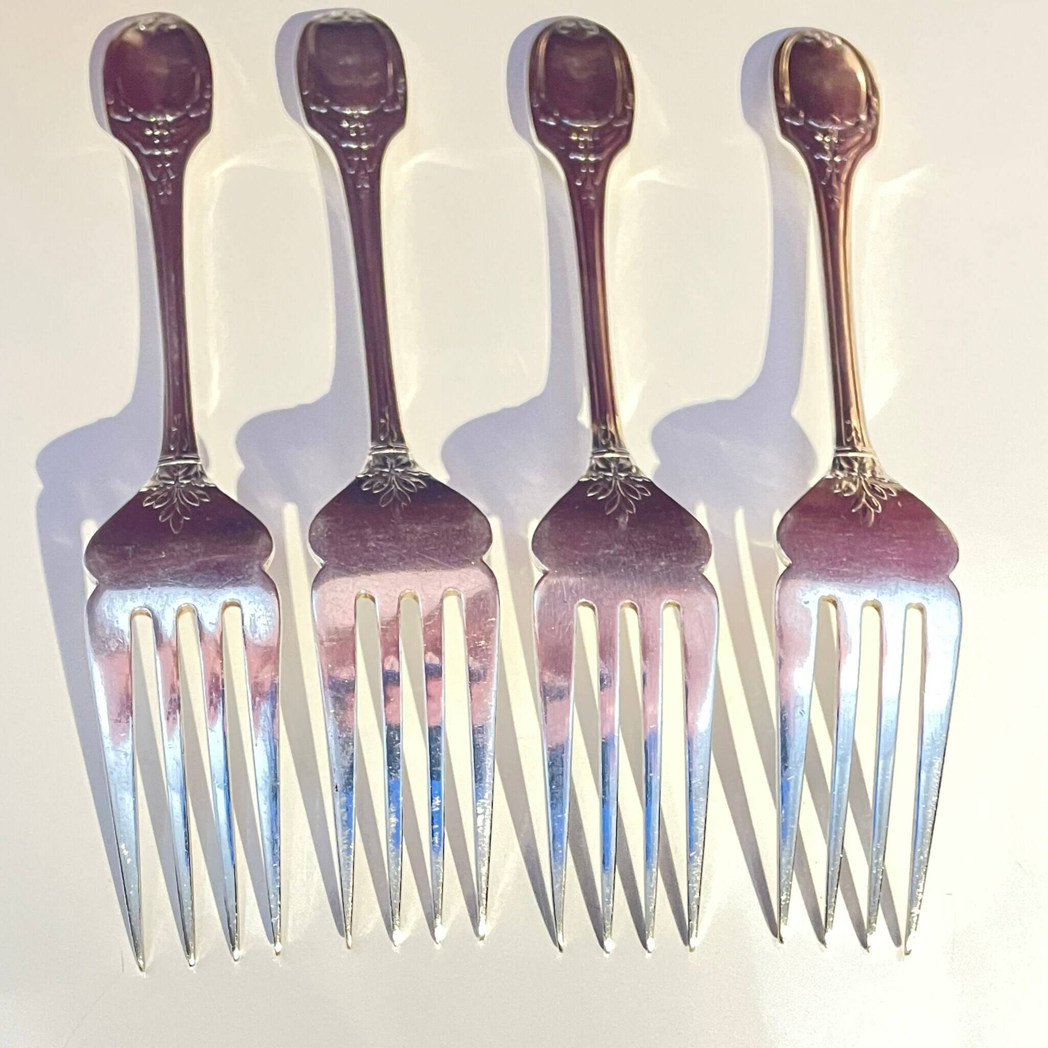 4 Marie-Antoinette Fish Forks - Christofle, Silver-Plated Metal