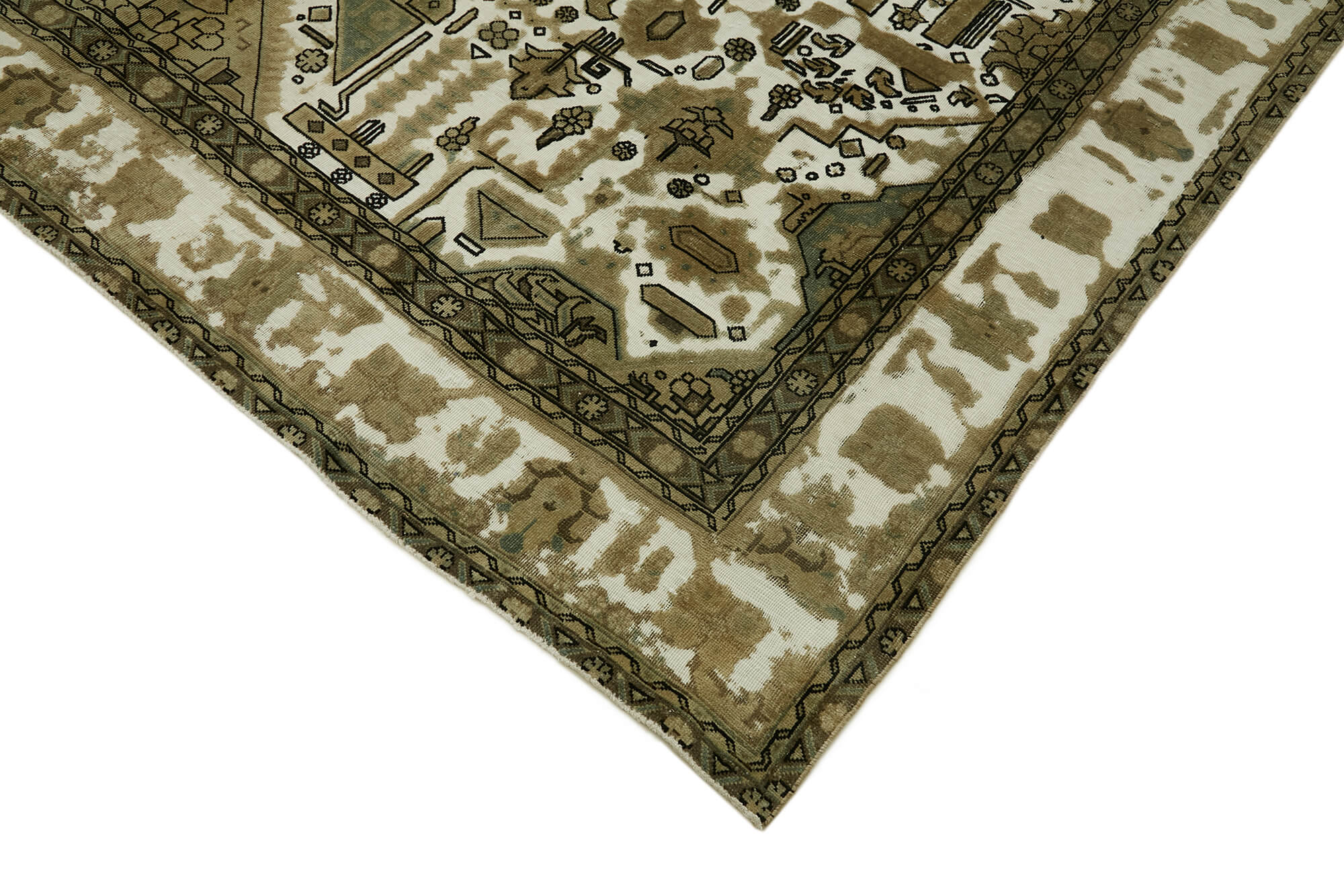 Hand-Knotted Anatolian One of a Kind 1970s 280 cm x 365 cm Beige Wool Carpet