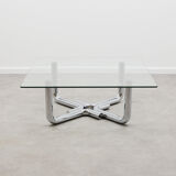 70s design chrome coffee table