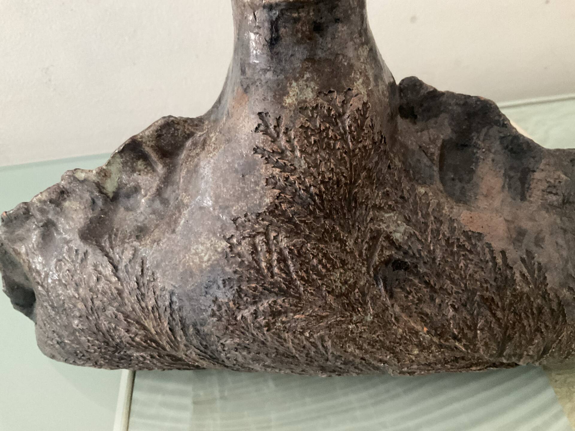 Vintage brutalist ceramic lamp base
