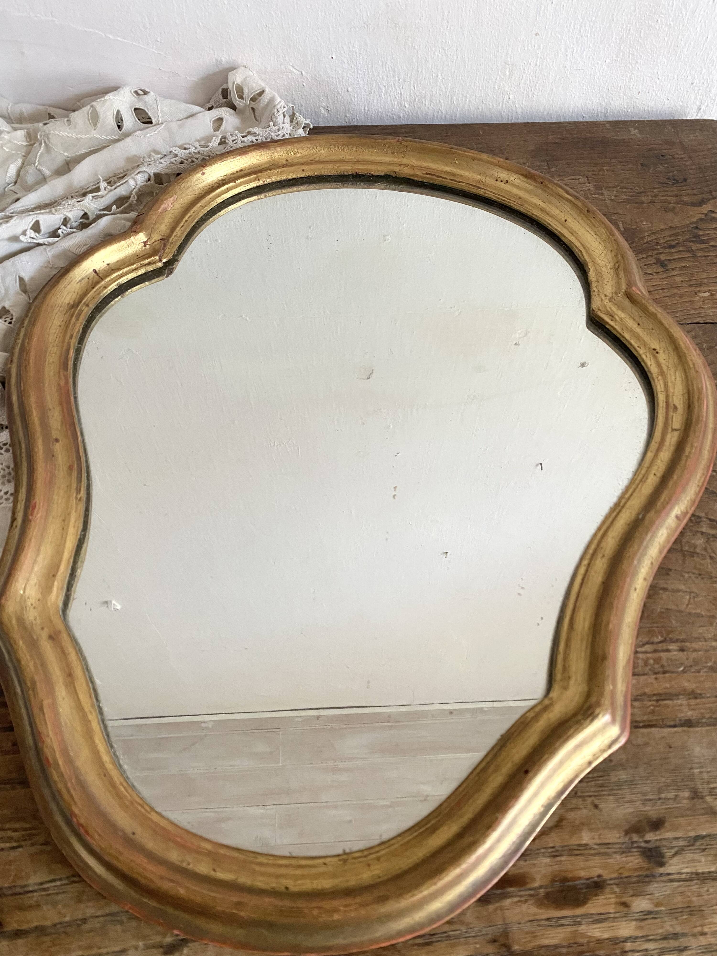 Miroir ancien doré 47 X 38 CM