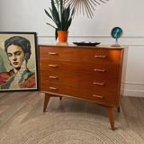 Vintage chest of drawers with compass feet