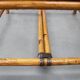 Vintage bamboo coffee table with smoked glass top